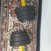 یک دستگاه میز پرس سینه با دو جفت دمبل|تجهیزات ورزشی|نوشهر, |دیوار
