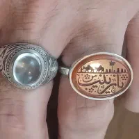 انگشتر عقیق کهنه و رکاب انگشتر نقره