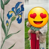 نقاشی روی تور عروس و شال و مینی اسکارف تک و عمده|لباس|اصفهان, کوی امام|دیوار