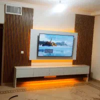 کابینت کمد دیواری هایگلاس مات تی وی وال کافه بار|مصالح و تجهیزات ساختمان|نسیم‌شهر, |دیوار