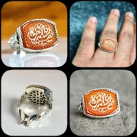 عقیق یمن خط قرص رکاب دست نقره ۹۲۵