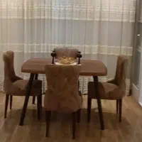 ناهار خوری 4نفره با شیشه روی میزی