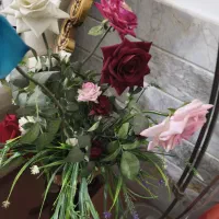 گل مصنوعی مشابه طبیعی|گل مصنوعی|قم, چهل درخت|دیوار