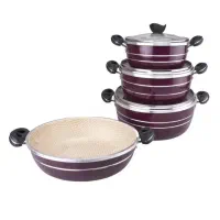 سرویس تفلون/ قابلمه/ و تابه 7 پارچه هلنا/ زنبوری|ظروف پخت‌وپز|تهران, پونک|دیوار