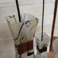 لوستر آویز شیشه‌ای سه تکه|لوستر و چراغ آویز|قم, بلوار امین و ساحلی|دیوار