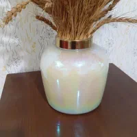 گلدان و گندم با دو عدد پر طاووس|صنایع دستی و سایر لوازم تزئینی|مشهد, ابوذر|دیوار