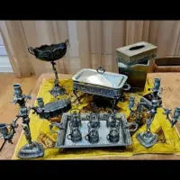 ست 16تیکه سیلور سیاه قلم(تقریبا عتیقه)