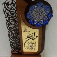 تندیس و لوح تقدیر با ظرف مینا کاری|مجسمه، تندیس، ماکت|مشهد, امام رضا (ع)|دیوار