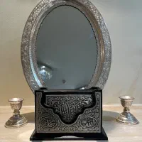 آینه و شمعدان نقره با فاکتور