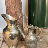 مجمع بزرگ کاسه مایتابه مسی پارچ ورشو قدیمی و انتیک