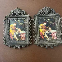 جفت قاب عکس ایتالیایی انتیک مارکدار کوچک