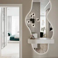 آینه قدی دیواری دفرمه LED با کنسول MDF|آینه|تهران, شهرک غرب|دیوار