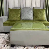 یک دست مبل راحتی ۹ نفره به همراه جلو مبلی|مبلمان خانگی و میز عسلی|بیرجند, |دیوار