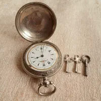 ساعت جیبی نقره قدیمی.سوییسی