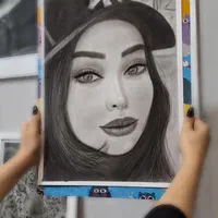 نقاشی چهره|تابلو، نقاشی، عکس|قم, زنبیل آباد|دیوار