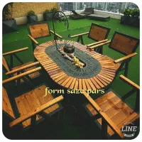 میزو صندلی باغی/میز اتشدان شش نفره