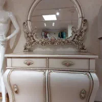 آینه و کنسول ویترین چوب