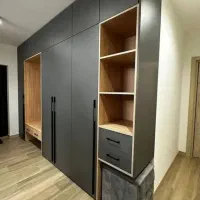 کمد دیواری تک نفره جادار قفسه خور سوزنی مشکی