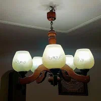 ۲عدد لوستر چوبی|لوستر و چراغ آویز|خرمآباد, |دیوار