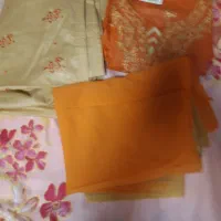 لباس هندی مارکlajjanسه تیکه تونیک و شلوار و شال