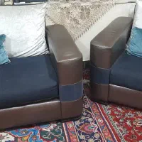 مبل چرم وپارچه