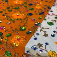 پارچه کار شده،پارچه گیپور،تور نقلی کردی،پولکی