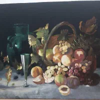 تابلو نقاشی رنگ روغن روی مخمل