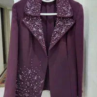 کتوشلوارودامن وبادی گیپوربادمجونی سایز۳۸