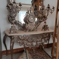 آینه و شمعدان و ساعت دیواری برنز|آینه|رباطکریم, رباطکریم|دیوار