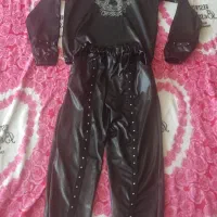 هودی و شلوار طرح چرم