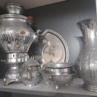 سماور گازی کنده کاری شده‌به همراه سرویس کامل