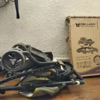 کالسکه بچه و روروئک صورتی. مارک دلیجان در حد نو