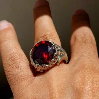 گارنت پایروپ ۲۰ قیراط رکاب نقره