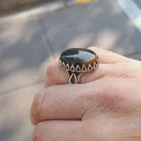 انگشترنقره رکاب کنده کاری وسنگ عالی