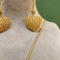 نیم ست قلب تراش طلای ۱۸ عیار با اجرت کم|جواهرات|شیراز, ملاصدرا|دیوار