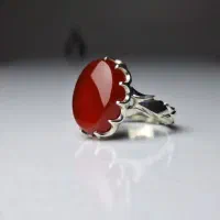 انگشتر مردانه عقیق پرتقالی اصل