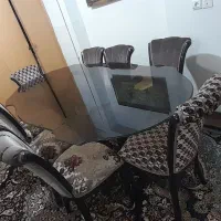 یک ست مبلمان چوبی مخملباف ومیز غذا خوری هشت نفره|مبلمان خانگی و میز عسلی|الوند, |دیوار