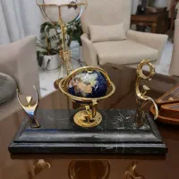 کره زمین رومیزی وارداتی کلکسیونی آنتیک روکش طلا