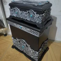 سطل وجادستمال کاغذی نگین فیروزه ای|صنایع دستی و سایر لوازم تزئینی|نظرآباد, رسالت|دیوار