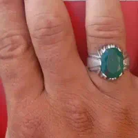 انگشتر نقره۹۲۵یاقوت عقیق سبز ۱۱گرم