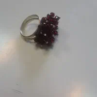 انگشتر نقره نگینهای متحرک  زرشکی