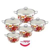 قابلمه 10 پارچه لایف اسمایل،لعابی 7 لایه،اینداکشن