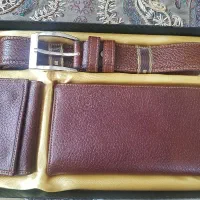 ست کیف کتی و جا سوییچی و کمربند چرم