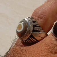 انگشتر باباقوری تک خال کهنه چشم میزون|کلکسیون اشیاء عتیقه|مشهد, احمدآباد|دیوار