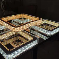 لوستر سقفی جدید کریستالی مربع|لوستر و چراغ آویز|اصفهان, باغ زرشک|دیوار