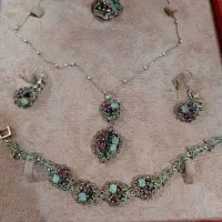 سرویس نقره تایلندی با سنگهای جواهر|جواهرات|ارومیه, |دیوار