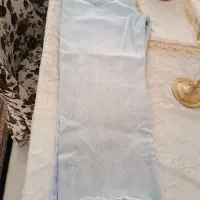 شلوار لی زنانه وایدلگ سایز۴۴ رنگ یخی نو