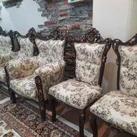 مبل استیل (سلطنتی) ۹ نفره در حد نو با عسلی
