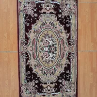 پادری قالی رنگ کرم زرشکی نو
