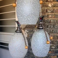 لوستر سه‌حبابی شیشه‌ای شیک و سالم
